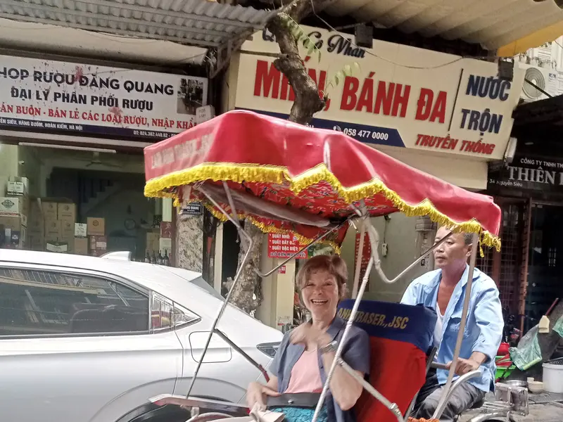 Ride a rickshaw around Hanoi
